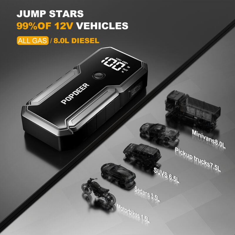 automobilinis užvedėjas popdeer J02 jump starter 3000A busteris