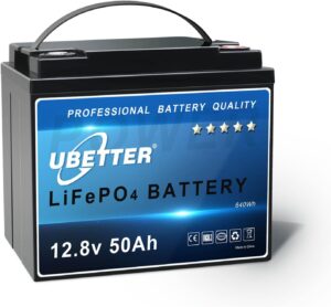 Ubetter 12V 50AH Lifepo4 akumuliatorius ličio geležies fosfatų