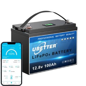 Ubetter 12V 100AH Lifepo4 akumuliatorius ličio geležies fosfatų su LCD ekranu ir bluetooth valdymu