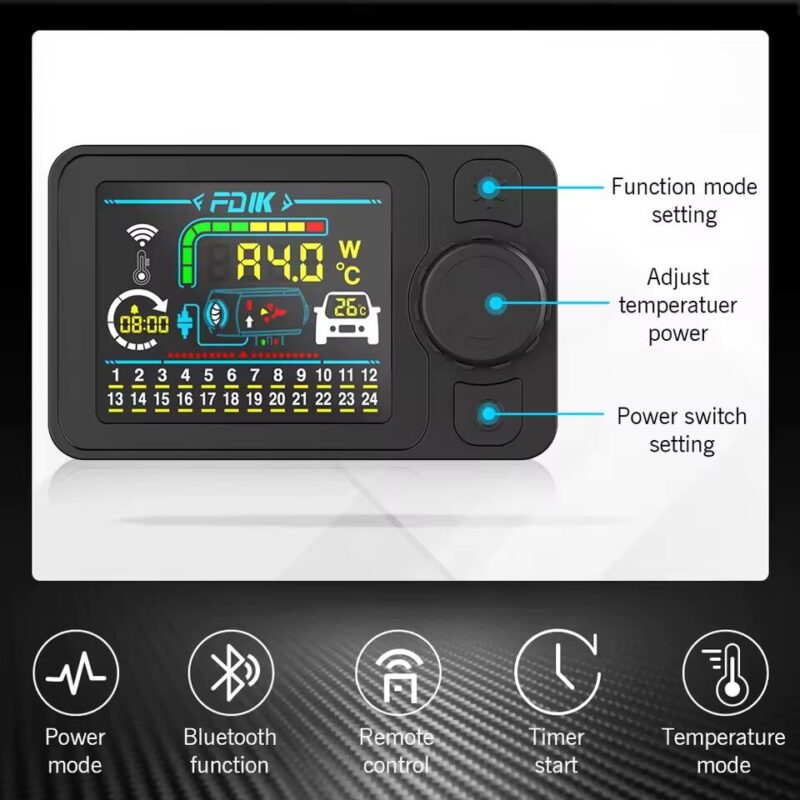 Universalus 12V 24V 220V Dyzelinis šildytuvas 8kw su Bluetooth valdymu - Image 10