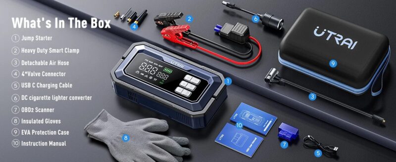 Utrai JS 30 Automobilio užvedėjas būsteris kompresorius + OBD diagnostika - Image 9