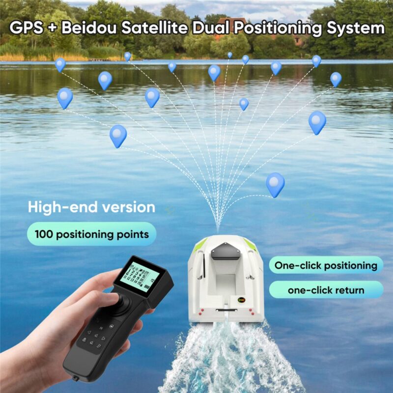 D50B Pašaro jauko gabenimo laivelis su GPS ir 2x akumuliatoriais