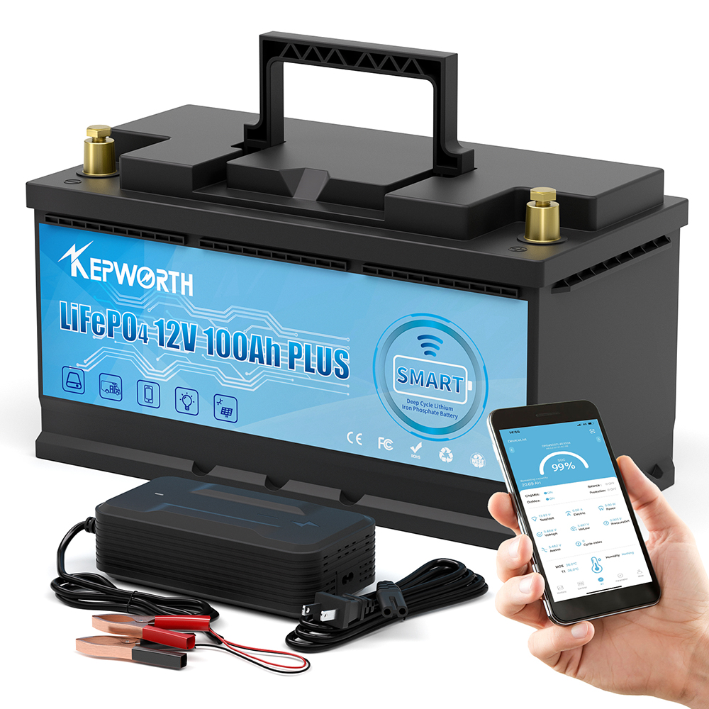 Kepworth 12V LifePo4 Akumuliatorius 100AH su Bluetooth valdymu