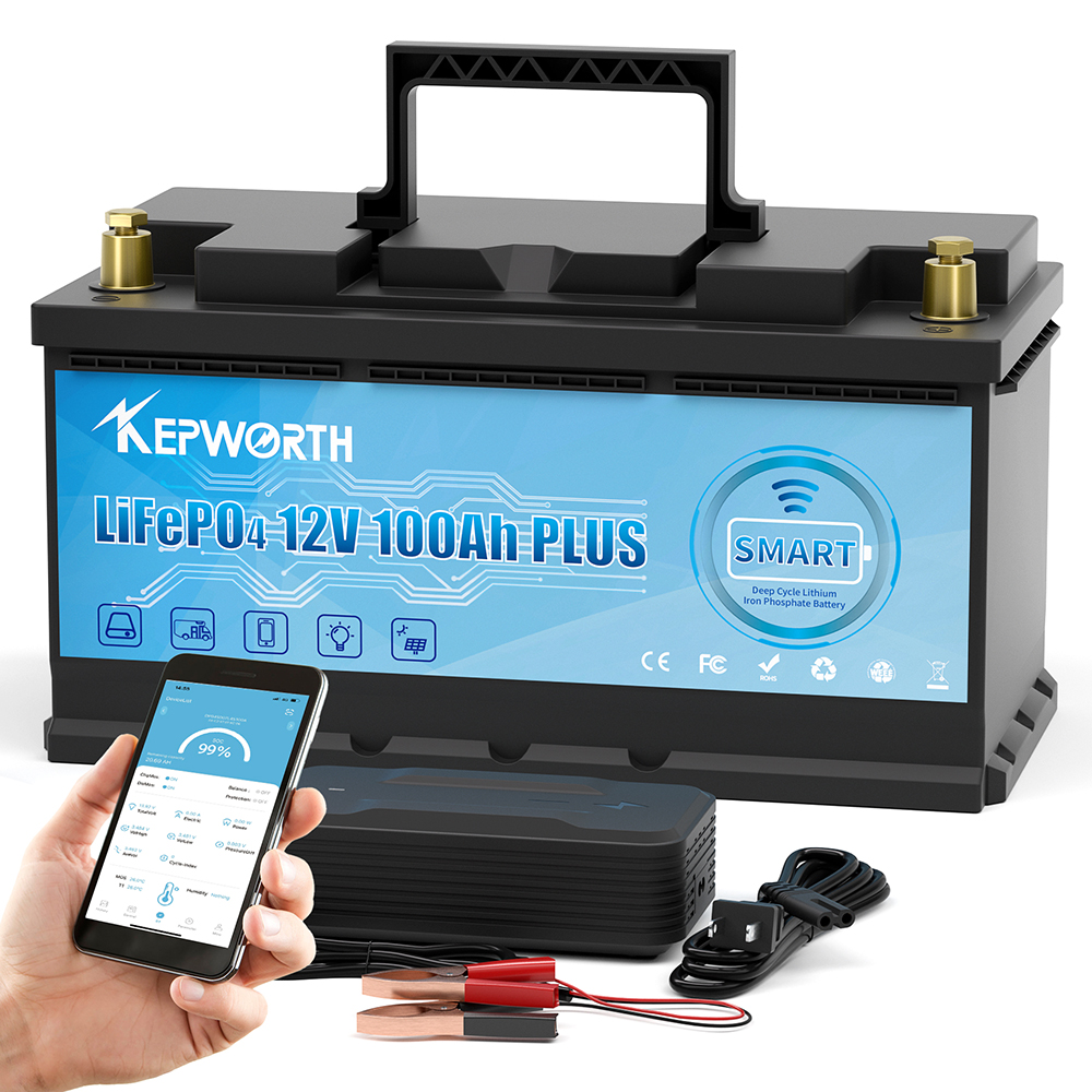 Kepworth 12V LifePo4 Akumuliatorius 100AH su Bluetooth valdymu