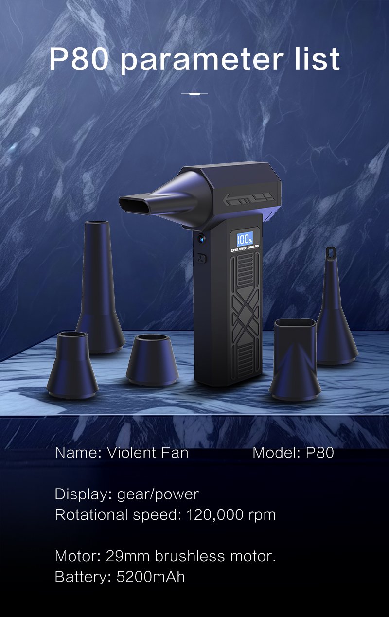 P80 Mini Turbo Jet fan pūstuvas reaktyvinis ventiliatorius su priedais - Image 12