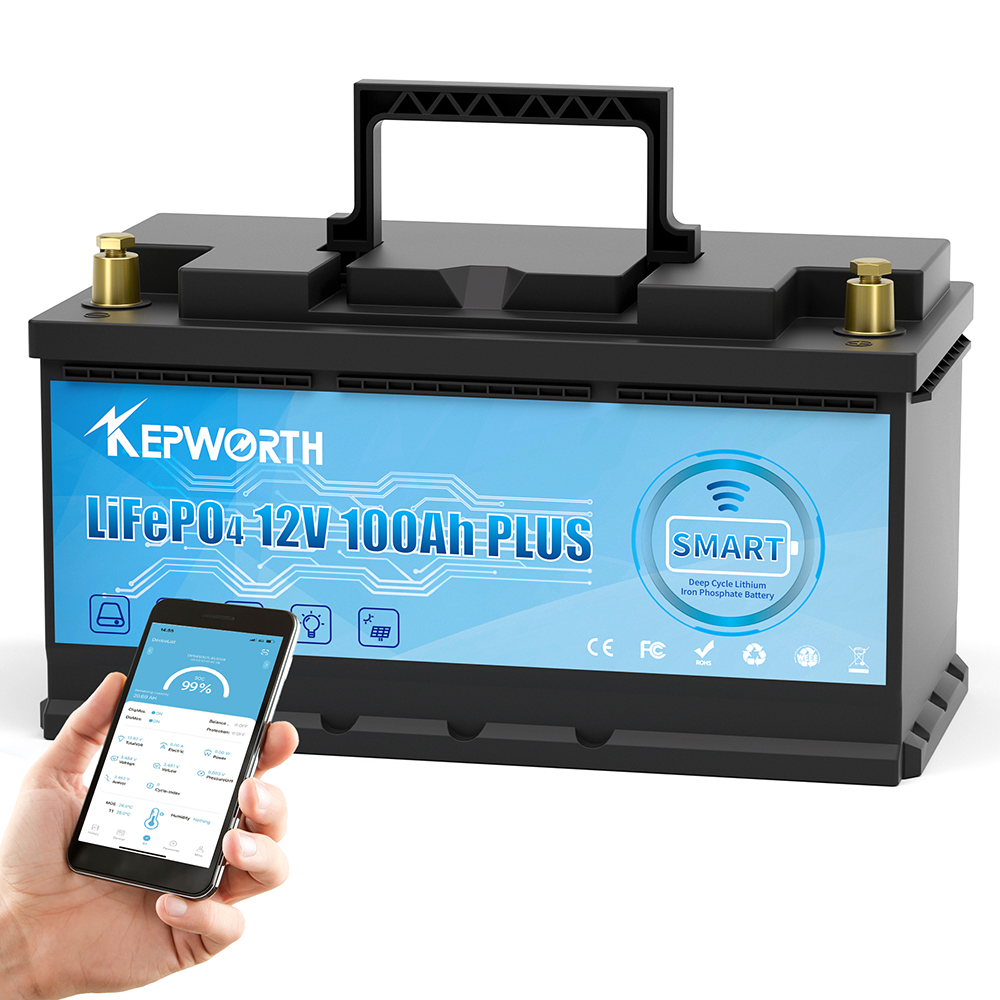 Kepworth 12V LifePo4 Akumuliatorius 100AH su Bluetooth valdymu
