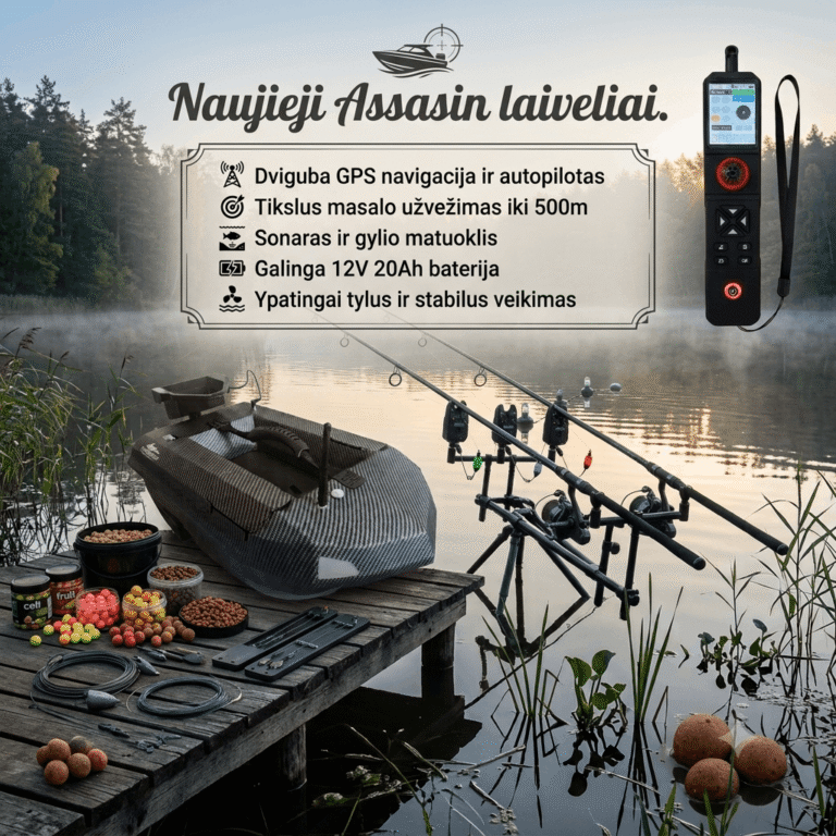 Manuowell Assaissin GPS Pašaro masalo gabenimo laivelis