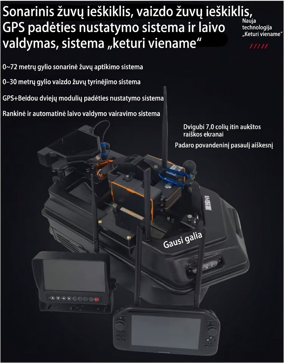 Aura GPS + Sonar + Camera Pašaro gabenimo laivelis